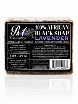 African Black Soap Bar, Lavender - 5oz