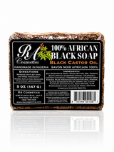African Black Soap Bar, Black Castor Oil - 5 oz