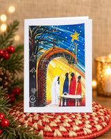 Handmade African Nativity Christmas Card | Folk Art Holiday Greetings