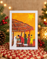 Handmade African Nativity Christmas Card | Folk Art Holiday Greetings