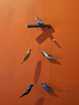Wooden hanging birds