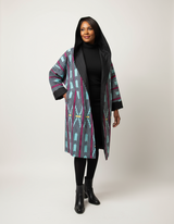 Black Lined Teal Stripe Hoodie