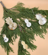 Handcrafted Small Cowhorn Snowman Ornament