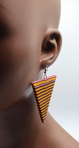 Ankara Triangle Earrings - Large