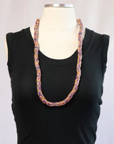 Trade Bead Necklace - Blue/Red/Mustard Multi