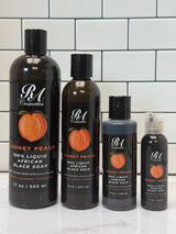 100% Liquid African Black Soap, Honey Peach - 4oz