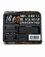 African Black Soap Bar, Unscented - 5oz