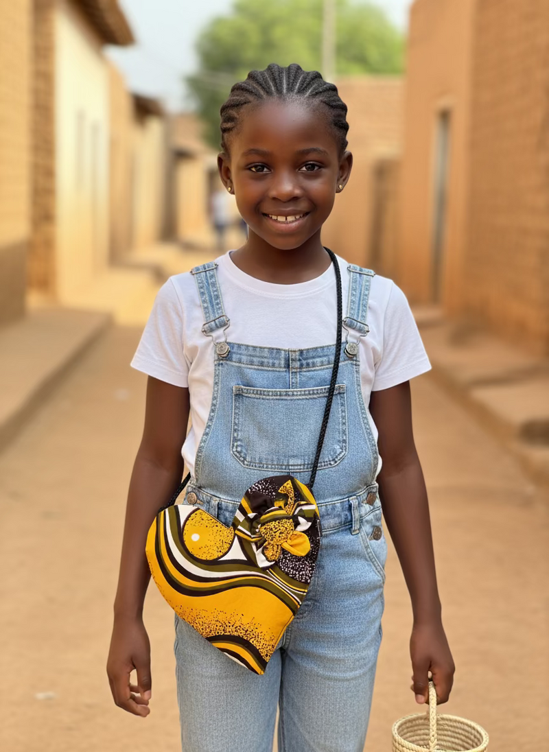 Heart shaped Ankara purse