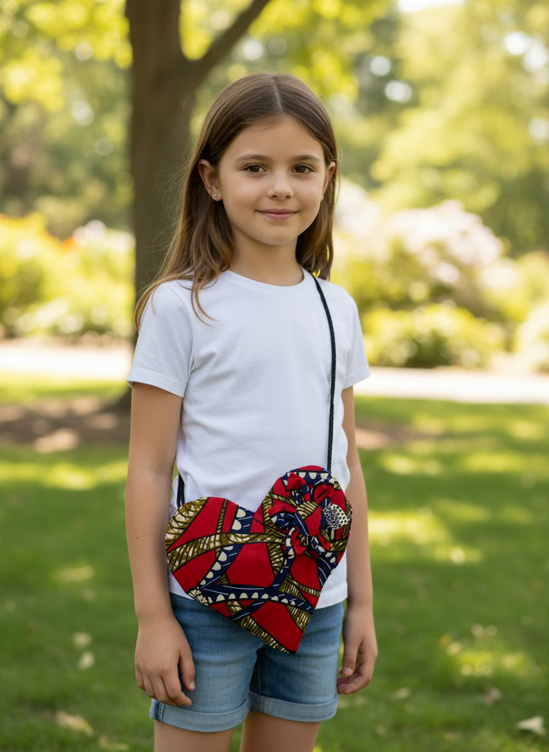 Heart shaped Ankara purse