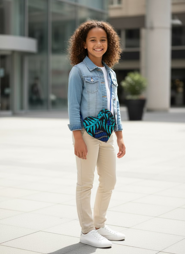 Heart shaped Ankara purse