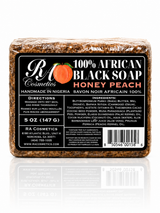 African Black Soap Bar, Honey Peach - 5 oz
