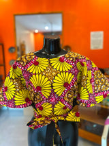 Ankara Wrap-around top