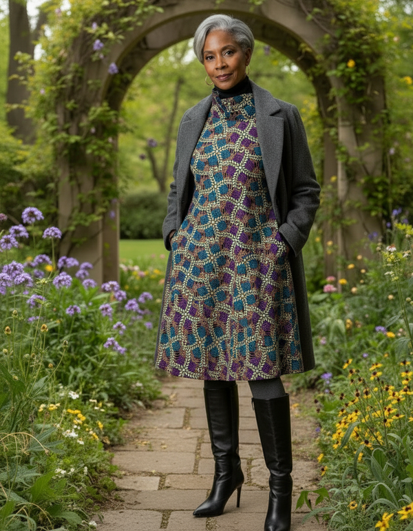 Olivia Dress (purple, blue, beige)