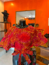 Ankara Wrap-around top