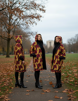 Mustard & Teal Ankara Reversible Hoodie