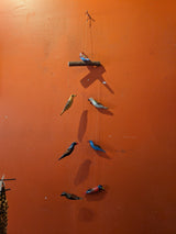 Wooden hanging birds