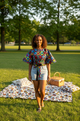 Ankara Wrap-around top