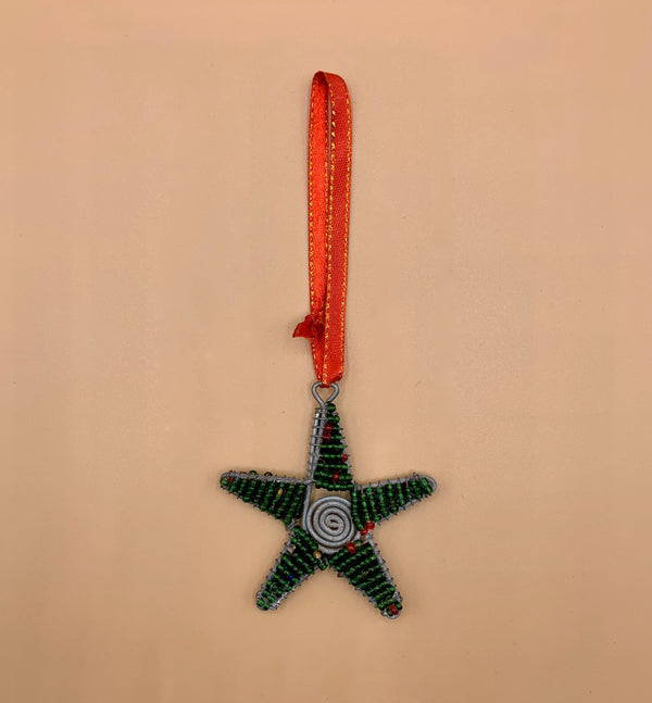 Handcrafted Beaded Wire Star Ornament