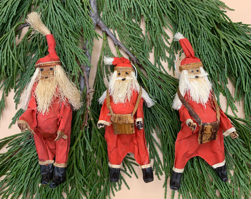 Handcrafted Santa Ornaments
