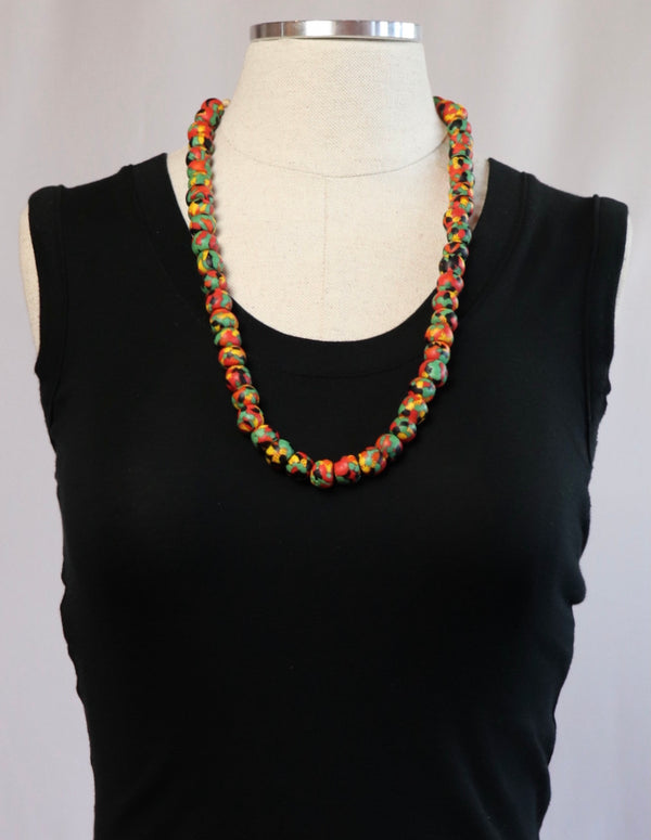 Round Trade Bead Necklace - Multicolor