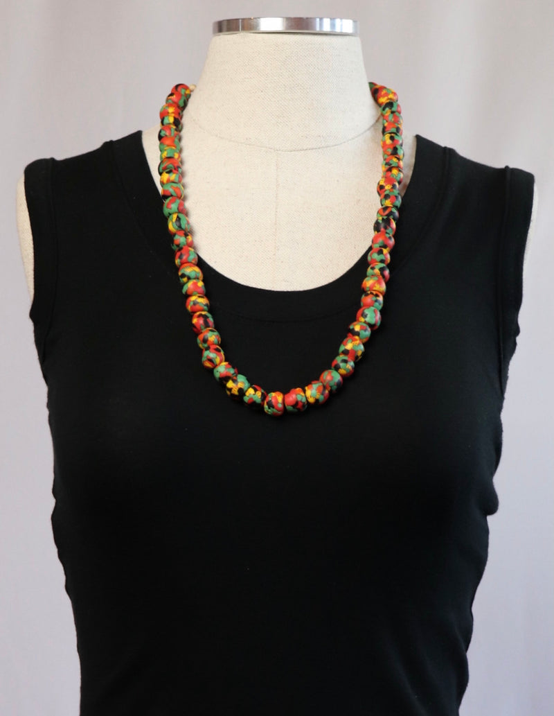 Round Trade Bead Necklace - Multicolor