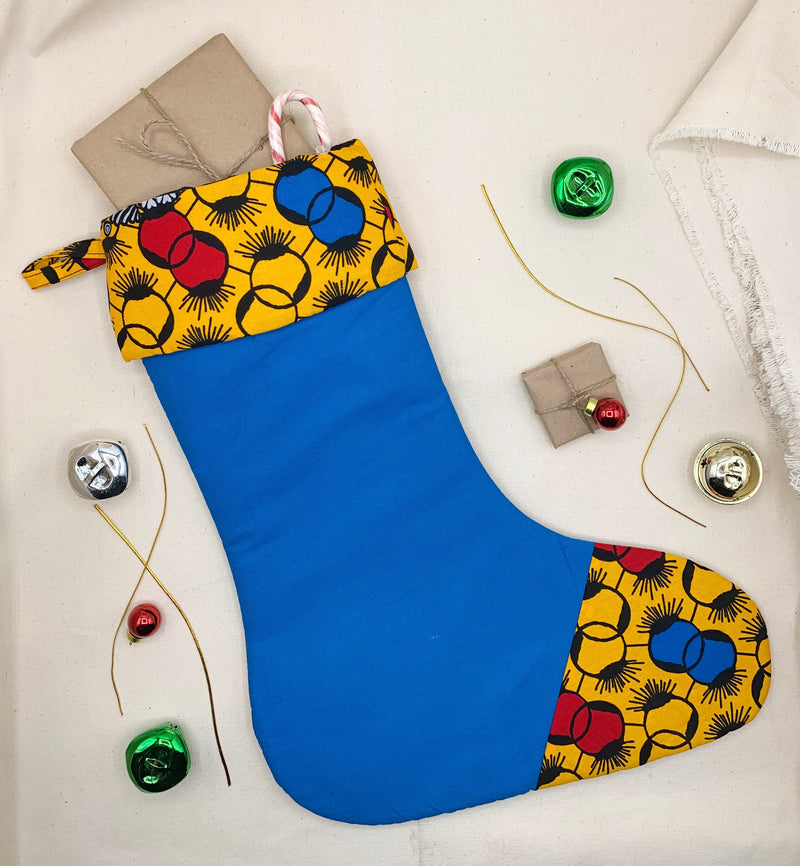 Quilted Ankara Christmas Stocking - Pattern M