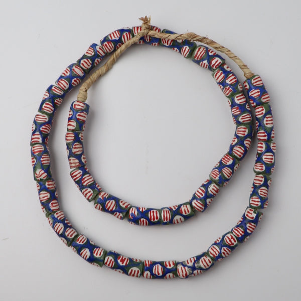Trade Bead Necklace - Blue/Red/White Multi